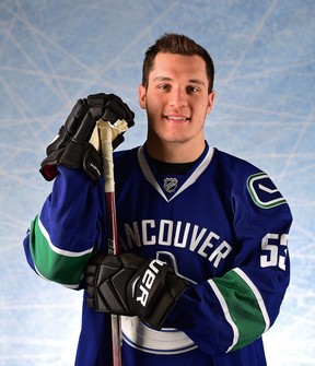 Bo Horvat #53 of the Vancouver Canucks poses for a portrait prior to the 2017 Honda NHL All-Star Game at Staples Center on January 29, 2017 in Los Angeles, California.