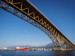 File photo of the Ironworkers Memorial Bridge between North Vancouver and Vancouver.