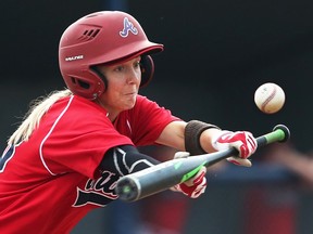 New Canadians position coach Ashley Stephenson, pictured playing for Ontario at the Baseball Canada Women’s Invitational Championship in 2017.