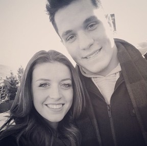 Vancouver Canucks centre Bo Horvat with his girfriend Holly Donaldson.
