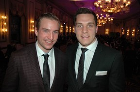Sven Baertschi and Bo Horvat, right, of the Vancouver Canucks greeted fans at the NHL team's 17th Dice and Ice Gala, held at the Fairmont Hotel Vancouver. Fred Lee photo