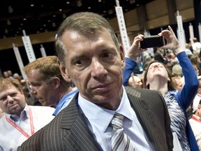 Vince McMahon stands at Republican state convention in Hartford, Conn., Friday, May 18, 2012.
