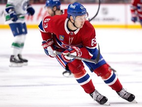 Former Montreal Canadiens winger Evgenii Dadonov during game against the Vancouver Canucks in Montreal on Nov. 9, 2022.