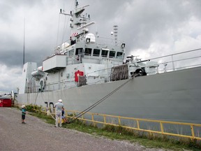 HMCS Moncton, a Canadian Forces maritime coastal defence vessel, during a 2012 stop in Sarnia, Ont.