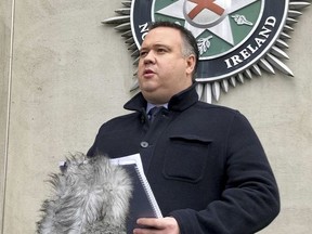 Police Service of Northern Ireland (PSNI) Detective Chief Inspector John Caldwell speaks on Nov. 17, 2020 in Belfast, Northern Ireland.