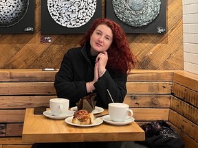 Handout photo of Sandra Birukova at a cafe in Burnaby, B.C.  To mark the one-year full-scale invasion of Ukraine, updating some families living in the Lower Mainland. For Sue Lazaruk story.