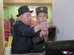 North Korea's leader Kim Jong Un visits the Mangyongdae Revolutionary School in Pyongyang, North Korea, in this undated photo released on October 17, 2022 by North Korea's Korean Central News Agency (KCNA).