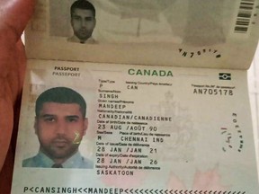 The Canadian Passport issued to "Mandeep Singh" was found in Jimi Sandhu's villa by police investigating his Feb. 4, 2022 shooting death.