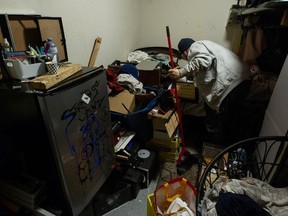 They are called SROs (for single room occupancy). The city of Vancouver has about 7,500 of them, housing people with addiction, most of whom are mentally ill. Would Harold Todd have ended up in one? (Photo: A resident of an SRO in the Downtown Eastside. February 2, 2023.)