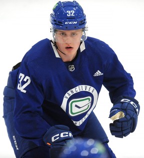 Elias Pettersson during the first day of the Vancouver Canucks Development Camp at UBC in July, 2022.