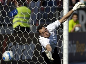 Toronto FC goalkeeper Greg Sutton lets in a penalty kick during second half MLS action against D.C. United in Toronto on Saturday May 19, 2007. Canadians Sutton, Paul Dolan, Olivier Brett, Vincent Destouches and Blake Price are joining Apple's MLS Season Pass broadcast team.