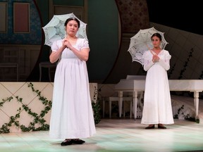 Amanda Sum and Nyiri Karakas star in The Arts Club production of Sense and Sensibility, which runs until April 2 at the Stanley Industrial Alliance Stage. Photo: Moonrider Productions.