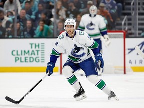 Guillaume Brisebois, with 20 NHL games to his credit, has been part of the Canucks organization since 2015, when he was picked in the third round of that year’s NHL Draft out of the Quebec Major Junior Hockey League.