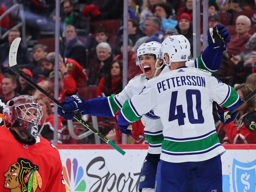 Canucks 4, Blackhawks 2: Elias Pettersson to the rescue to salvage danger game