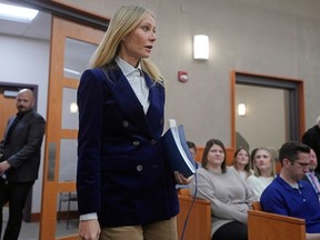 Gwyneth Paltrow enters the courtroom for her trial, Thursday, March 30, 2023, in Park City, Utah.