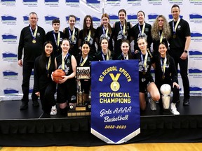 Riverside captured the Quad A girls basketball provincial title Saturday night at the Langley Events Centre.