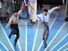 Canadian dancer Billy Mustapha, pictured at right, performs 'Naatu Naatu' from RRR onstage during the 95th Annual Academy Awards at the Dolby Theatre in Hollywood, California on March 12, 2023.