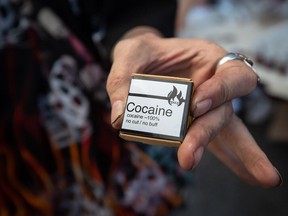 A safe supply of cocaine handed out to drug users in Vancouver's Downtown Eastside, in 2021.