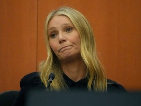 Gwyneth Paltrow testifies during her trial on March 24, 2023, in Park City, Utah.