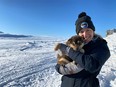 Vancouver veterinarian Kyla Townsend is returning to Nunavut in March to assist pet owners with animal care, spaying and neutering, and vaccinations as part of a team from Vets Without Borders Canada. This is a photo from Townsend's 2022 journey to two small hamlets.