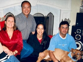 Handout photo the Marr family. Mother Lorraine, father Chuck, sister Lana, and Todd Marr with his dog Sheba. Todd Marr died by suicide a day after he was discharged from hospital.