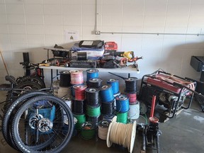 Pictured is some of the stolen property recovered from a crime spree that stretched from B.C. to Calgary.