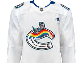 Vancouver Canucks Pride jersey.