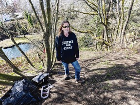 Jeff Callaghan at the site where Clint Smith was shot with a .22 rifle at an encampment off Terminal Avenue in Nanaimo.