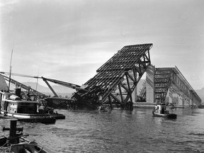 Collapse of the Ironworkers Memorial Second Narrows Crossing Bridge, June 17, 1958.