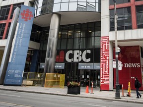 The entrance to CBC's Toronto headquarters.