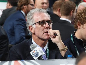 Craig MacTavish of the Edmonton Oilers attends the 2018 NHL Draft at American Airlines Center on June 23, 2018 in Dallas, Texas.