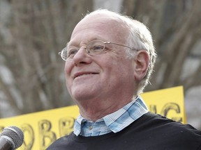 FILE - Ben Cohen, of Ben and Jerry's Ice Cream, during a rally at the Statehouse in Concord, N.H., Jan. 21, 2015. Cohen has launched a nonprofit cannabis line with the mission of righting what it calls the wrongs of the war on drugs. Eighty percent of the proceeds from Ben's Best Blnz will go toward grants for Black cannabis entrepreneurs while the rest will be divided between the Vermont Racial Justice Alliance and the national Last Prisoner Project, which is working to free people incarcerated for cannabis offenses.