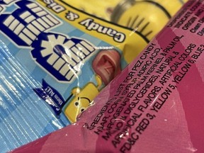 Pez candy is on display at a store in Lafayette, Calif., on March 24, 2023. A California lawmaker wants to ban certain types of chemical additives in food dyes used in popular candies like Pez, Skittles and Peeps. They are already banned in the European Union based on public health concerns.