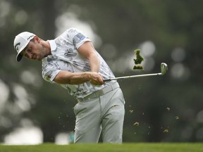 Adam Svensson hits his tee shot on the fourth hole during the first round of the Masters golf tournament at Augusta National Golf Club, in Augusta, Ga., Thursday, April 6, 2023.&ampnbsp;Losing his PGA Tour card in 2020 was a wake-up call for Svensson.