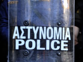 Photo taken on December 8, 2010 Greek riot police in central Athens.