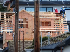 A laneway house under construction in Vancouver on March 2, 2022.