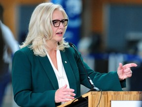 Vancouver International Airport president and CEO Tamara Vrooman speaks to media as a $40 million action plan is announced.
