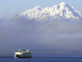 File photo of a Washington state ferry. The vessel Walla Walla ran aground in Rich Passage at around 4:30 p.m. as it was traveling from the city of Bremerton to Seattle.