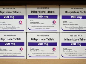 Boxes of the drug mifepristone sit on a shelf at the West Alabama Women's Center in Tuscaloosa, Ala., March 16, 2022. The debate over abortion rights in the United States is likely headed back to the Supreme Court -- this time to settle a federal stalemate.