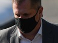 Former Vancouver Whitecaps and Canada U-20 women's soccer coach Bob Birarda arrives at provincial court for his sentencing hearing in North Vancouver, B.C., on Friday, September 2, 2022.