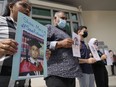 Anti-death penalty activists protest the upcoming execution of a Malaysian convicted for drug trafficking after they handed in a memorandum to the Singapore High Commission, in Kuala Lumpur, Malaysia on July 4, 2022. Two drug traffickers were hanged in Singapore on Thursday, July 7, 2022, bringing the number of those executed this year to four despite growing calls for the city-state to abolish its death penalty.