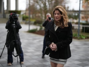 Margie Gray arrives for the first day of a coroner's inquest into the beating death of her son, Myles Gray, who died following a confrontation with several police officers in 2015, in Burnaby, B.C., on Monday, April 17, 2023.