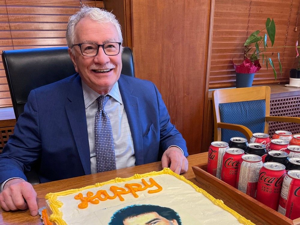 Former Vancouver Canucks goaltender and Sportsnet broadcaster John Garrett is honoured by the City of Vancouver on Wednesday, May 10, 2023. (Dan Murphy/ Submitted)