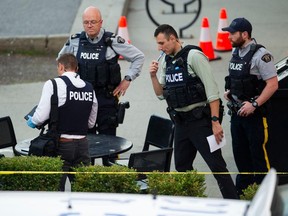 Coquitlam RCMP investigate a shooting that occurred at approximately 7pm outside Hiraku Sushi at Coast Meridian Road and David Avenue in Coquitlam on Wednesday evening.
