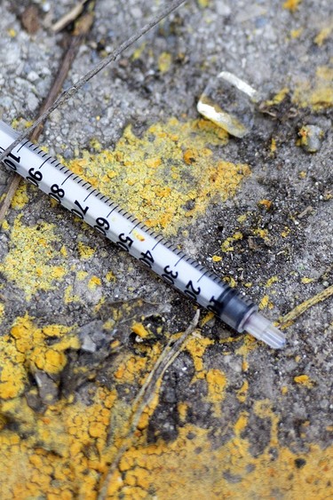 A needle outside of The Hamilton Clinic.