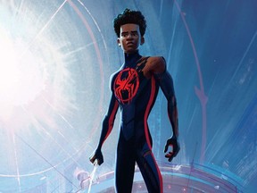 Promo Poster from the Spider-Man: Across the Spider-Verse film featuring lead role Miles Morales. 2023
