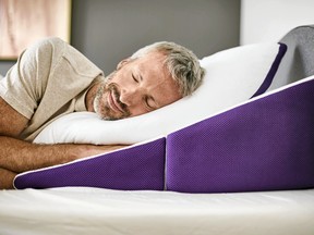 Elevate your comfort and cool for a better night’s summer sleep. Wedge Pillow with KulKote Cooling Layer, $295, Polysleep.ca