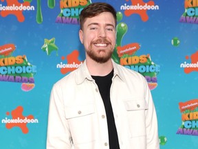 MrBeast attends the 2023 Nickelodeon Kids Choice Awards in Los Angeles.