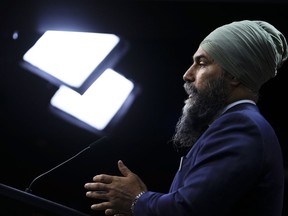 NDP Leader Jagmeet Singh holds a press conference on Parliament Hill in Ottawa on Tuesday, May 30, 2023. Singh says his party has tabled its own pharmacare legislation in the House of Commons.