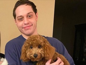 Pete Davidson pictured with his old dog Henry, who died last month.